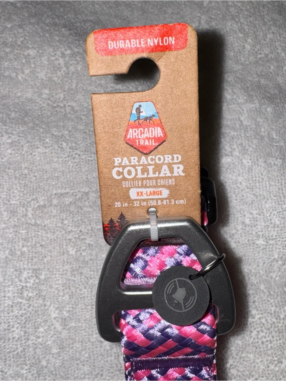 Arcadia Trail Pink and Purple Paracord Dog Collar